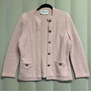 Vintage Adolfo New York Women’s Blazer Jacket Boiled Wool Old Money Retro Glam